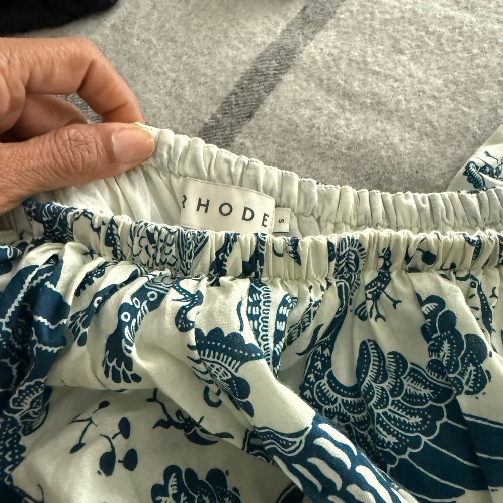 RHODE Teal and Cream Patterned Dress